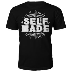 Self Made Slogan T-Shirt - Black