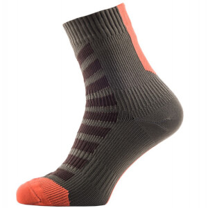 Sealskinz MTB Ankle Socks with Hydrostop - Olive/Orange