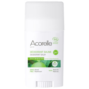 Натуральный бальзам-дезодорант с ароматом лимона и мандарина Acorelle Organic Lemon and Green Mandarine Deodorant Balm 40 г