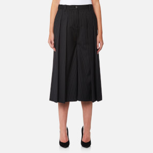 McQ Alexander McQueen Women's Pleated Pinstripe Culottes - Black