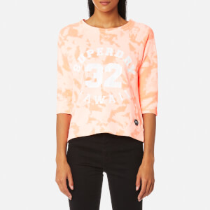 Superdry Women's Washed Crop Crew Sweatshirt - Bird of Paradise Coral