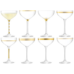 LSA Deco Champagne Saucers - 235ml (Set of 8)