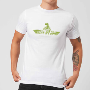 Nintendo Mario Kart Yoshi Here We Go Men's T-Shirt - White