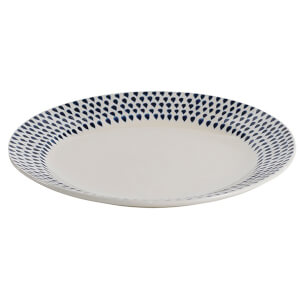 Nkuku Indigo Drop Dinner Plate - Cream and Indigo
