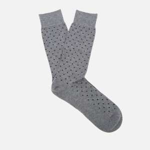 Pantherella Men's Streatham All Over Spot Cotton Socks - Mid Grey
