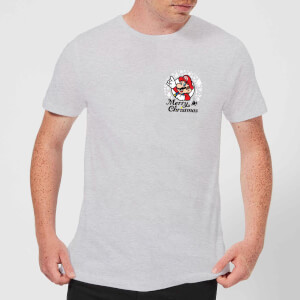 T-Shirt Homme Couronne Blanche - Super Mario Poche Nintendo - Gris