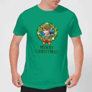 Nintendo Legend Of Zelda Merry Christmas Wreath Green T-Shirt
