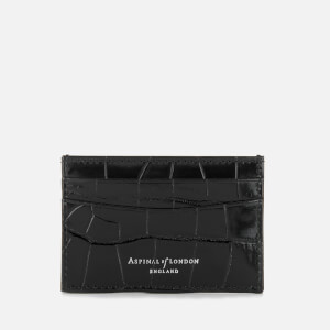 Aspinal of London Women's Slim Croc Credit Card Case - Black