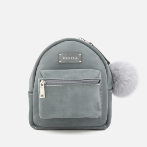 Grafea Women's Small Zippy Backpack with Pom Pom - Feather