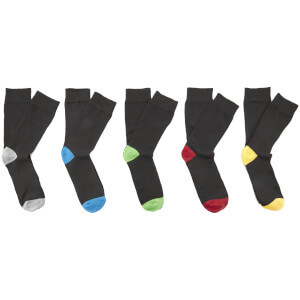 Pack de 5 calcetines Brave Soul Sol - Hombre - Negro (40-46)