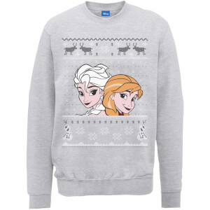 Disney Frozen Christmas Elsa And Anna Grey Christmas Sweatshirt