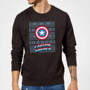 Sudadera Navidad Marvel Comics "Captain America" - Hombre/Mujer - Negro