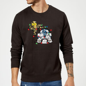 Star Wars Tangled Fairy Lights Droids Black Christmas Sweatshirt