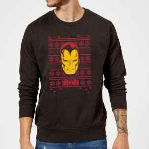 Marvel Comics The Invincible Ironman Face Black Christmas Sweatshirt
