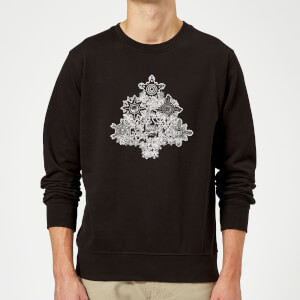 Marvel Comics Marvel Shields Christmas Tree Black Christmas Sweatshirt