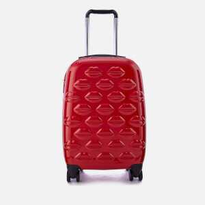 Lulu Guinness Women's Small Lips Hardside Spinner Case - Classic Red