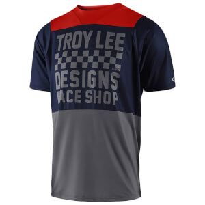 Troy Lee Designs Skyline Short Sleeved Checker Jersey - Navy/Grey