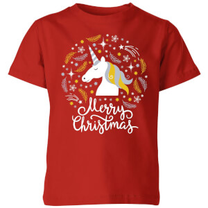 Unicorn Christmas Kids' T-Shirt - Red