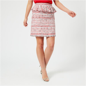 Karl Lagerfeld Women's Captain Karl Boucle Skirt - Red