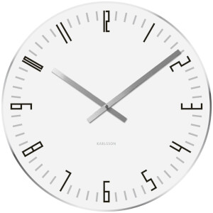Karlsson Small Slim Index Mirror Edge Wall Clock - White