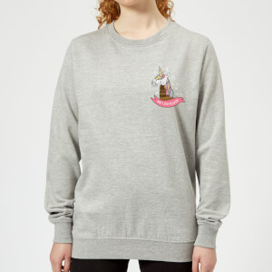 Christmas Unicorn Pocket Women's Sweatshirt - Grey