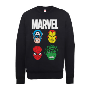 Sudadera Marvel Comics "Rostros Personajes Principales" - Hombre - Negro