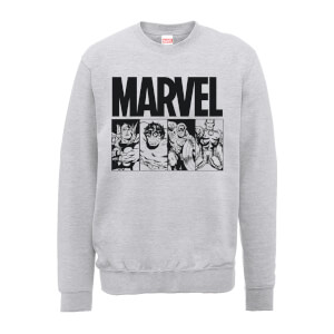 Marvel Comics Action Tiles Men's Grey Sweatshirt