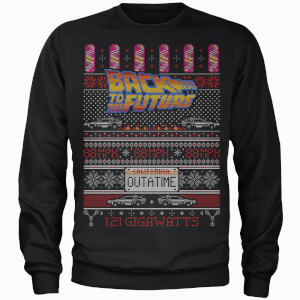 Back To The Future OUTATIME Men's Christmas Sweatshirt - Black