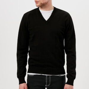Maison Margiela Men's Elbow Patch V Neck Jumper - Black