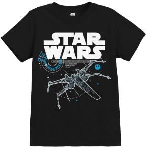 Star Wars The Last Jedi X-Wing Kid's Black T-Shirt