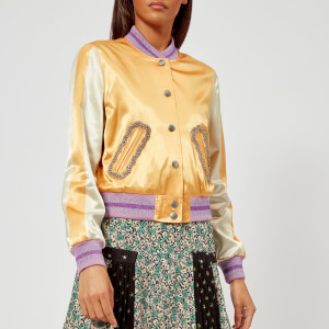Coach 1941 Women's Satin Varsity Jacket - Dirty Gold