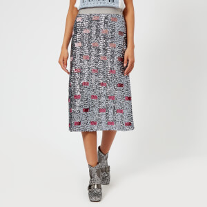 Coach 1941 Women's Long Embellished Skirt - Pink/Silver