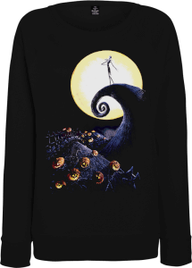 Disney The Nightmare Before Christmas Jack Skellington Pumpkin King Colour Women's Black Sweatshirt