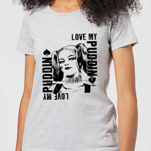 DC Comics Suicide Squad Harley Love Puddin Women's T-Shirt - Grey