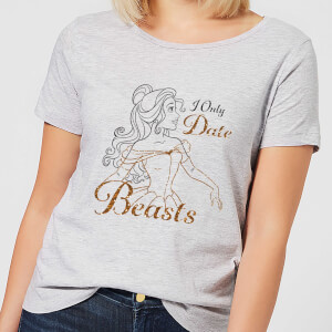 T-Shirt Femme La Belle et La Bête - Je Ne Sors qu'Avec des Bêtes (Disney) - Gris