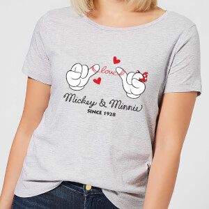 Disney Mickey Mouse Love Hands Dames T-shirt - Grijs