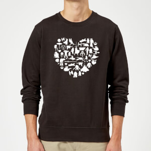 Star Wars Valentine's Heart Montage Sweatshirt - Black