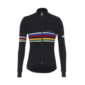 Santini UCI Rainbow Merino Long Sleeve Jersey - Black