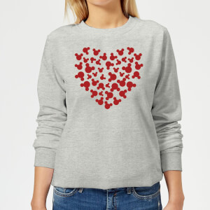 Disney Mickey Mouse Heart Silhouette Women's Sweatshirt - Grey