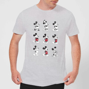 Disney Mickey Mouse Evolution Nine Poses T-Shirt - Grey