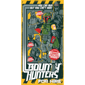 Star Wars: Bounty Hunters for Hire Silkscreen Print By Mark Daniels (12""x24"") Zavvi UK Exclusive