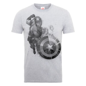 T-Shirt Homme Marvel Avengers Assemble - Captain America Mono - Gris