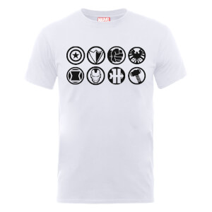 Camiseta Marvel Los Vengadores Emblemas Equipo - Hombre - Blanco