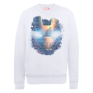 Sweat Homme Marvel Avengers Assemble - Iron Man Tête Abimée - Blanc