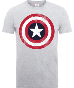 T-Shirt Homme Marvel Avengers Assemble - Captain America Bouclier Abimé - Gris