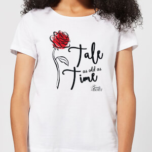 Disney Die Schöne und das Biest Tale As Old As Time Rose Damen T-Shirt - Weiß