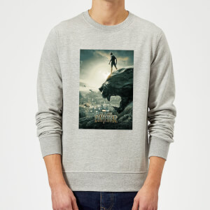 Sweat Homme Affiche Black Panther - Gris