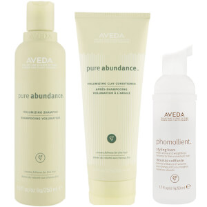 Aveda Duo shampooing et après-shampooing volumateurs Pure Abundance et échantillon mousse coiffante