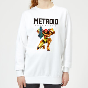 Sweat Femme Super Metroid (Nintendo) Samus Returns - Blanc