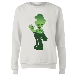 Nintendo Super Mario Luigi Silhouette Women's Sweatshirt - White